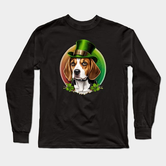 Beagle St Patrick's Day Long Sleeve T-Shirt by JayD World